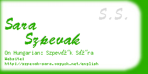 sara szpevak business card